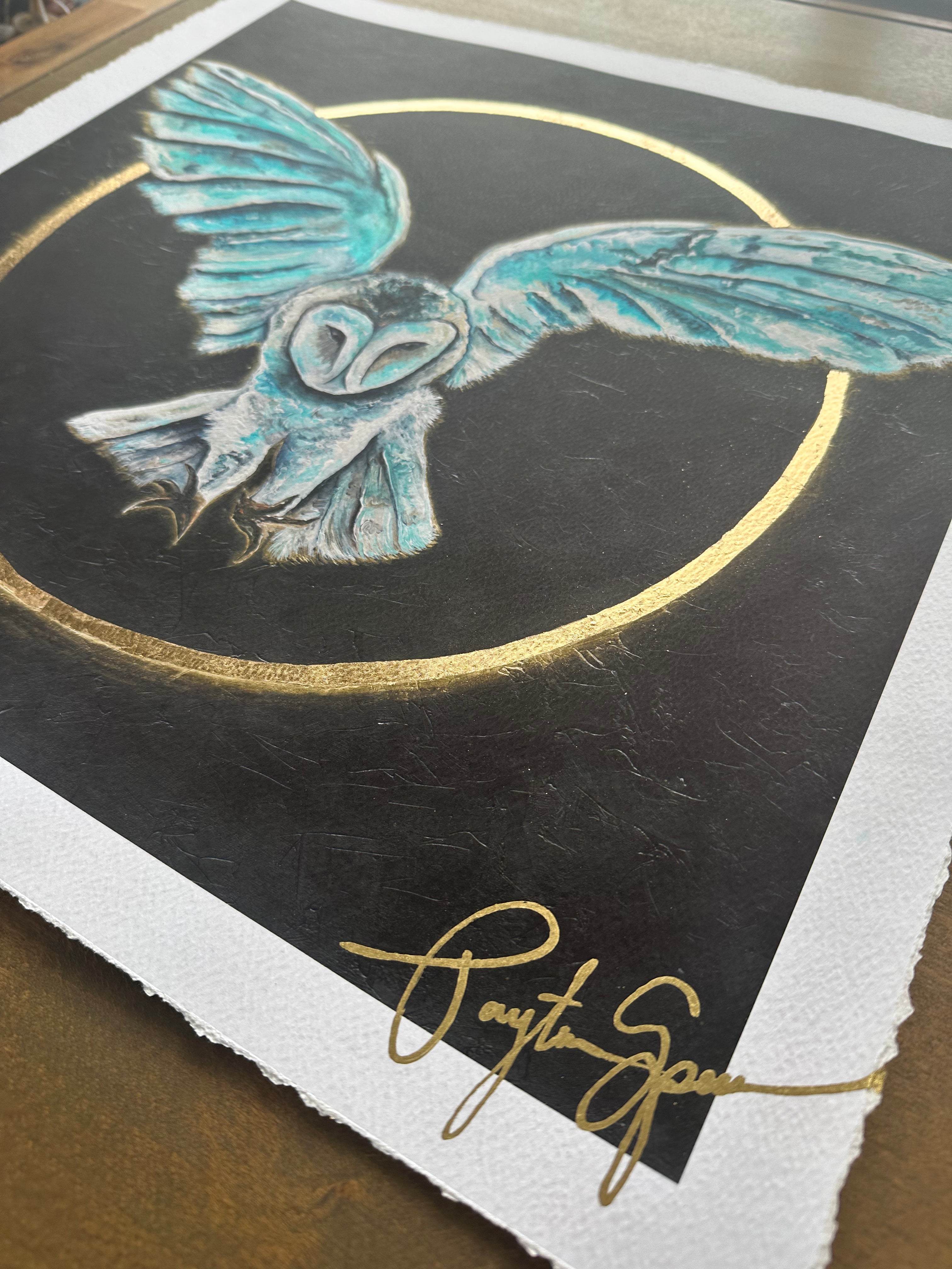 Embellished 20 x 20 Sapience Owl Print